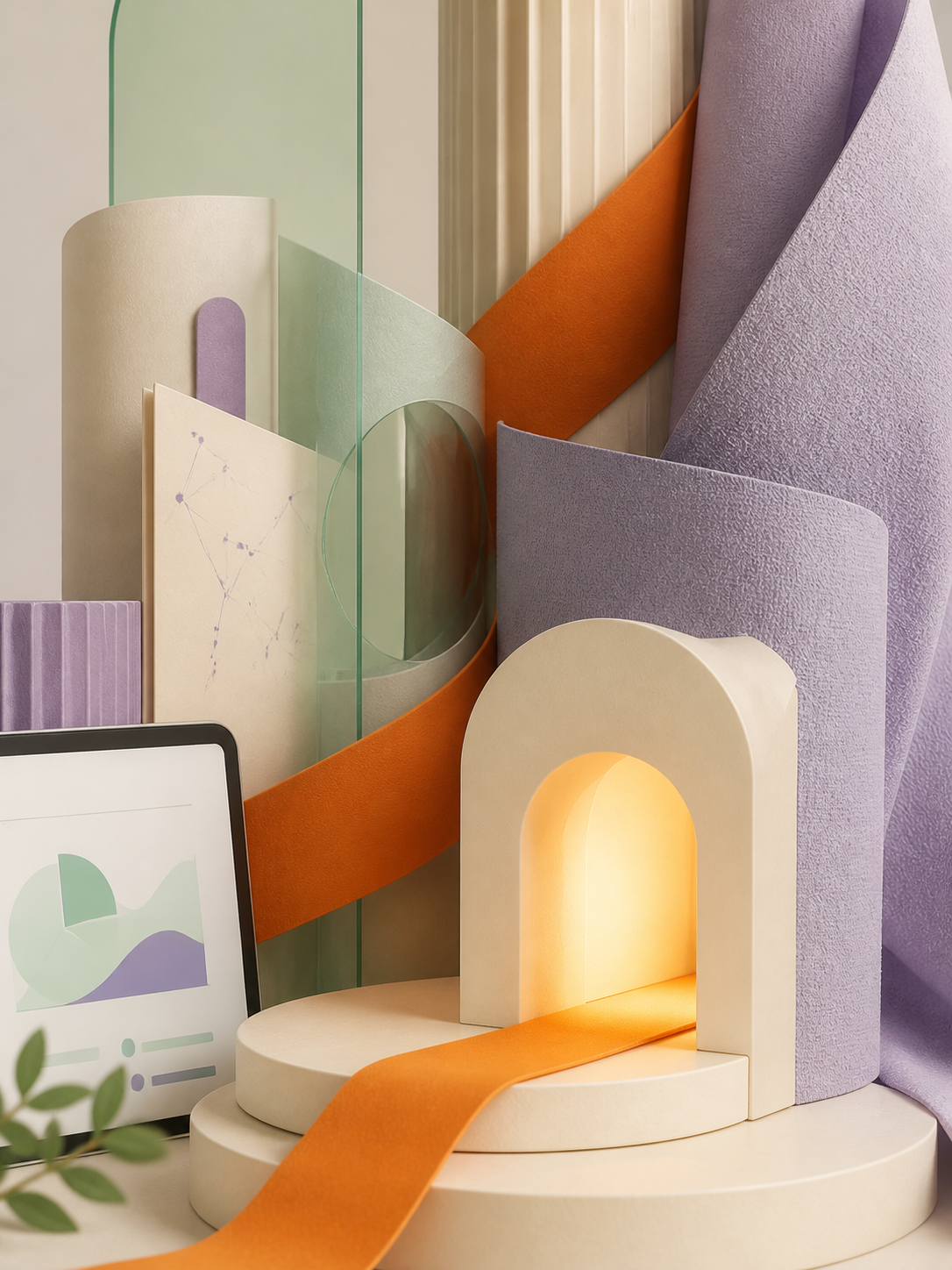 Detalhes materiais da identidade editorial