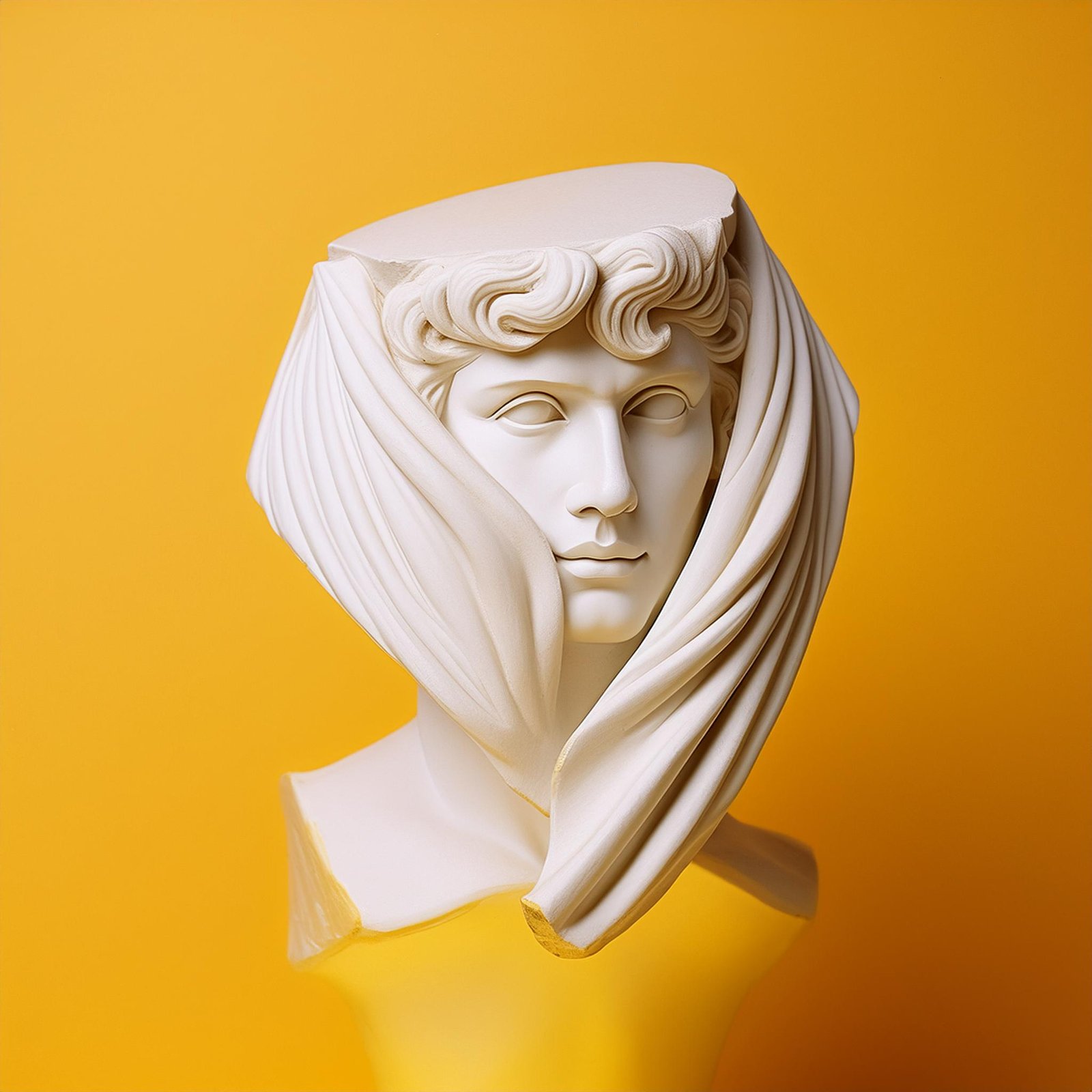 Escultura branca inspirada na forma S7