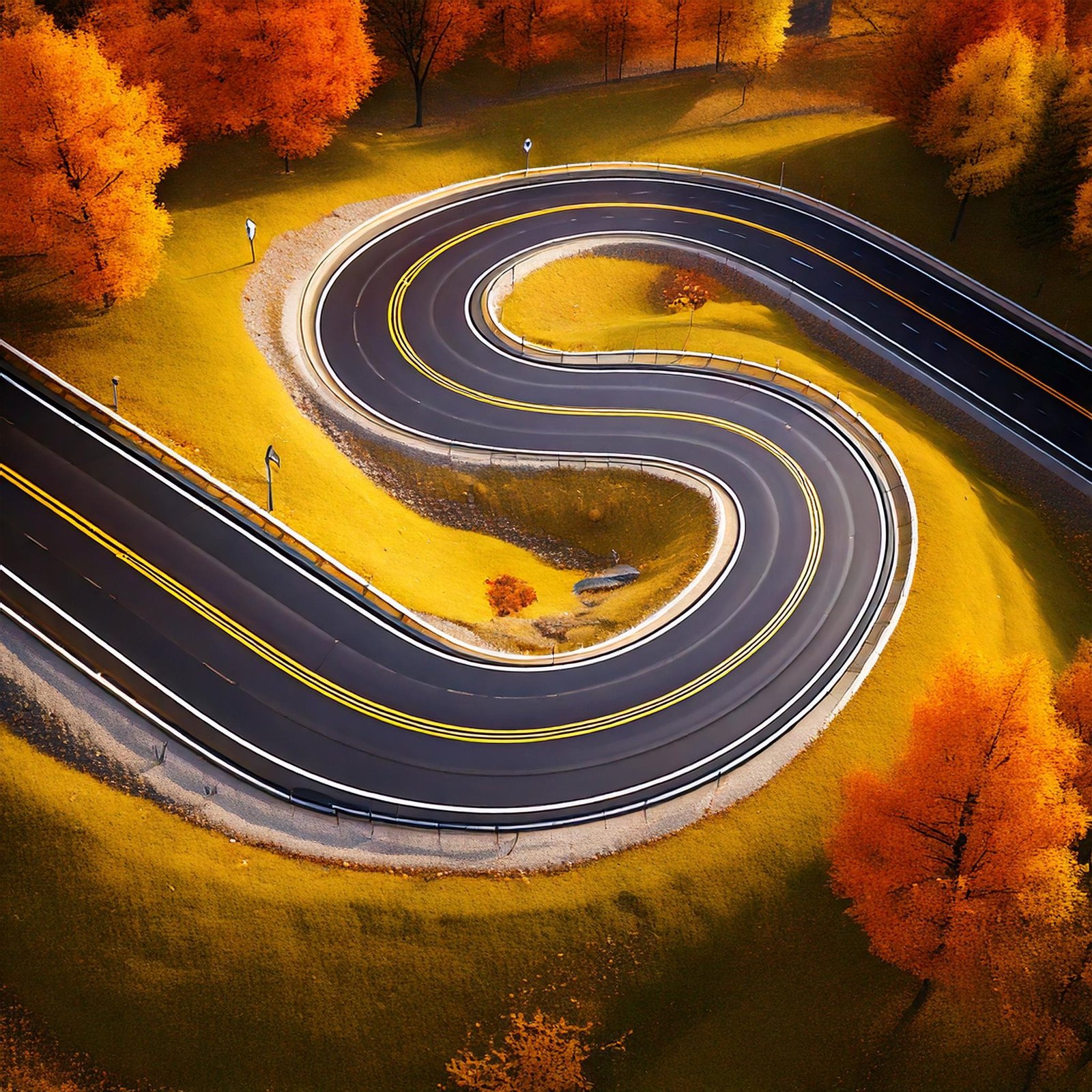 Estrada sinuosa que inspira o símbolo da Trans Loadway